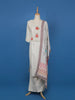 White Floral Design Cotton Salwar Suit - Diadem
