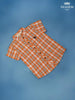 Orange Checked half Sleeve Cotton Shirt - Diadem
