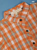 Orange Checked half Sleeve Cotton Shirt - Diadem