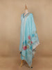 Sky Blue Floral Designed Cotton Salwar Suit - Diadem
