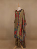 Olive Green Floral Designed Semi Silk Salwar Suit - Diadem