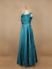 Teal Green Solid Design Organza Party Wear Gown - Diadem