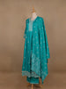 Blue Floral Designed Cotton Salwar Suit - Diadem