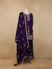 Dark Purple Crepe Geometric Palazzo Salwar Suit - Diadem