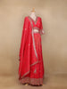 Red Tissue Organza Floral Designed Bridesmaid Lehenga - Diadem