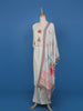 White Floral Design Cotton Salwar Suit - Diadem