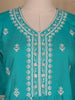 Blue Floral Designed Cotton Salwar Suit - Diadem
