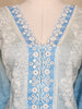 Blue Floral Embroidery Cotton Salwar Suit - Diadem