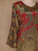 Olive Green Floral Designed Semi Silk Salwar Suit - Diadem