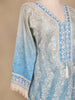 Blue Floral Embroidery Cotton Salwar Suit - Diadem
