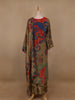 Olive Green Floral Designed Semi Silk Salwar Suit - Diadem