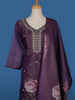Purple Floral Designed Shimmer Straight Cut Salwar Suit - Diadem