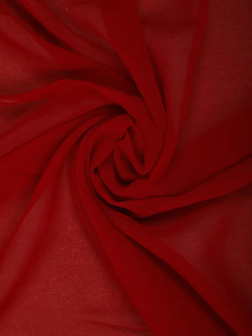 Red Paisley Embroidery Georgette Fancy Saree - Diadem