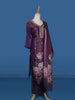 Purple Floral Designed Shimmer Straight Cut Salwar Suit - Diadem