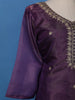 Purple Floral Designed Shimmer Straight Cut Salwar Suit - Diadem