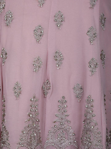 Light Pink Floral Designed Georgette Salwar Suit - Diadem
