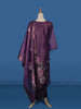 Purple Floral Designed Shimmer Straight Cut Salwar Suit - Diadem