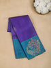 Blue Floral Woven Pure Kanchipuram Silk Saree - Diadem