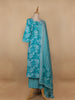 Sky Blue Floral Designed Cotton Salwar Suit - Diadem