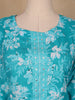 Sky Blue Floral Designed Cotton Salwar Suit - Diadem