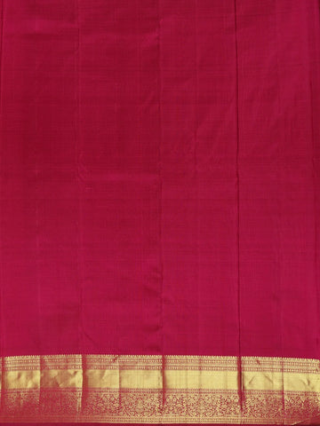 Bright Pink Floral Zari Woven Kanchipuram Silk Saree - Diadem