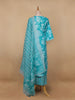 Sky Blue Floral Designed Cotton Salwar Suit - Diadem