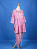 Pink Cotton Salwar Suit Adorned With Floral Designs, with 3/4 Sleeve and Dhoti Pants - Diadem