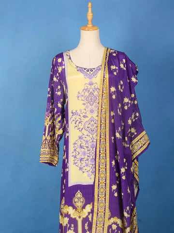 Dark Purple Crepe Anarkali Palazzo Salwar Suit - Diadem