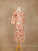 Peach Floral Printed Cotton Kurti - Diadem