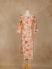 Peach Floral Printed Cotton Kurti - Diadem