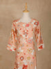 Peach Floral Printed Cotton Kurti - Diadem