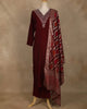 Dark Red Floral Designed Straight Cut Salwar Suit Online - Diadem