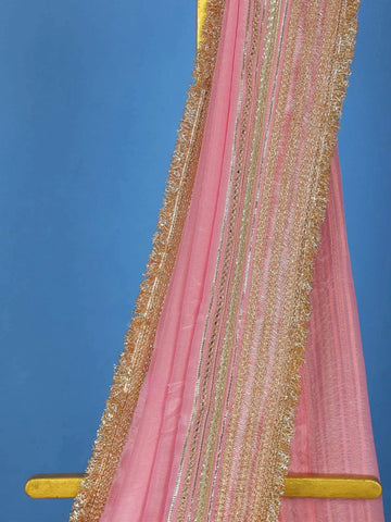 Light Pink Party Wear Tissue Saree - Diadem