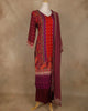 Red and Orange Floral Printed Straight Cut Salwar Suit for Girls - Diadem