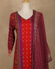 Red and Orange Floral Printed Straight Cut Salwar Suit for Girls - Diadem