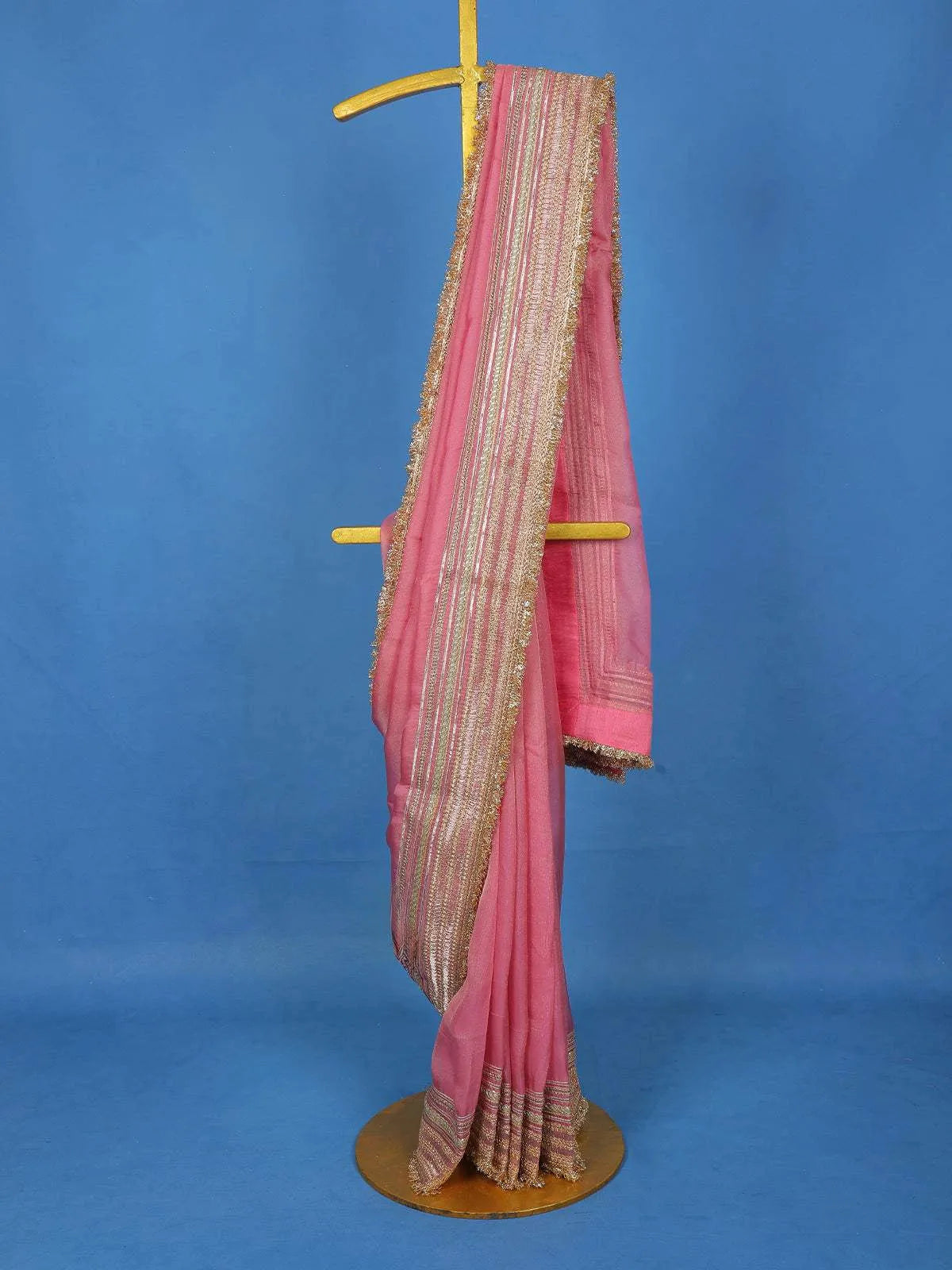 Pink Party Wear Tissue Saree - Diadem