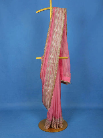 Pink Party Wear Tissue Saree - Diadem