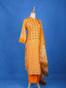 Orange Straight Cut Salwar Suit for Girls Adorned with Floral Prints, With Dupatta and Closed Collar - Diadem