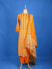 Orange Straight Cut Salwar Suit for Girls Adorned with Floral Prints, With Dupatta and Closed Collar - Diadem