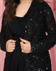 Black Indowestern Embroidered Gown - Diadem