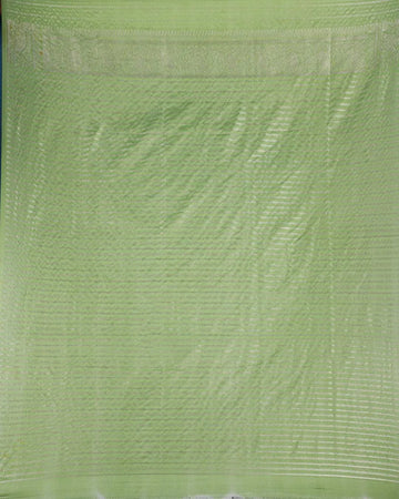 Pista Green Floral Designed Bridal Banarasi Silk Saree - Diadem