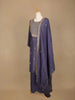 Purple Raw Silk Straight Cut Salwar Suit for Girls Adorned with Floral Embroidery Designs, Paired with Dupatta and 3/4 sleeves - Diadem
