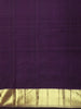 Dark Purple Floral Motifs Pure Kanchipuram Silk Saree - Diadem