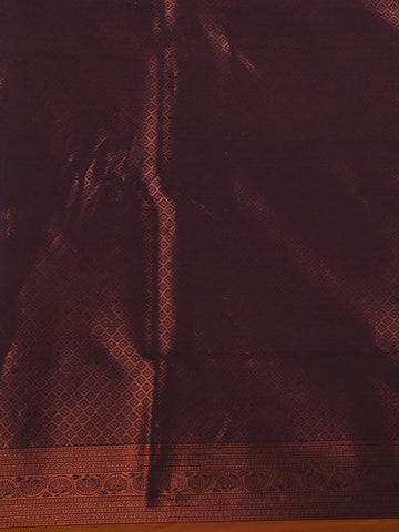 Burnt Orange Vine Design Art Silk Saree - Diadem