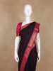 Black Floral Designed Cotton Saree - Diadem