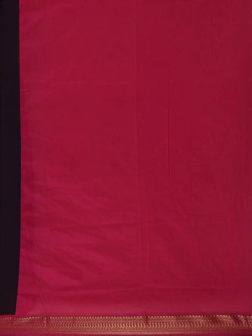 Black Floral Designed Cotton Saree - Diadem