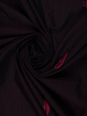 Black Floral Designed Cotton Saree - Diadem