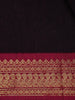Black Floral Designed Cotton Saree - Diadem