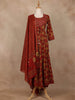 Brown Cotton Anarkali Salwar Suit - Diadem