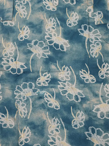 Blue Floral Printed Cotton Rayon Kurti - Diadem